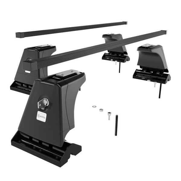 Barres de toit en acier adapté pour Citroen C6 Berline (2005-2012) - Porte-Bagages de Voiture noir - points de montage - (suivant le modèle de voiture ils peuvent se situer à différents endroits)