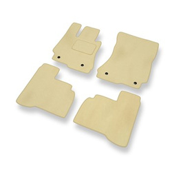 Tapis de Sol Velours adapté pour Mercedes-Benz Classe S W221 Coupé, Berline (2006-2013) version longue - Premium tapis de voiture - beige