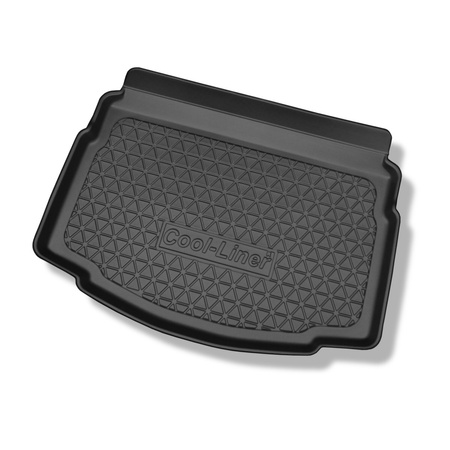 Tapis de coffre adapté pour Volkswagen Golf VII Hayon (10.2012-12.2019) - bac de coffre - protection de coffre voiture - avec roue de secours à usage temporaire / kit de réparation ; sur le coffre supérieur et inférieur