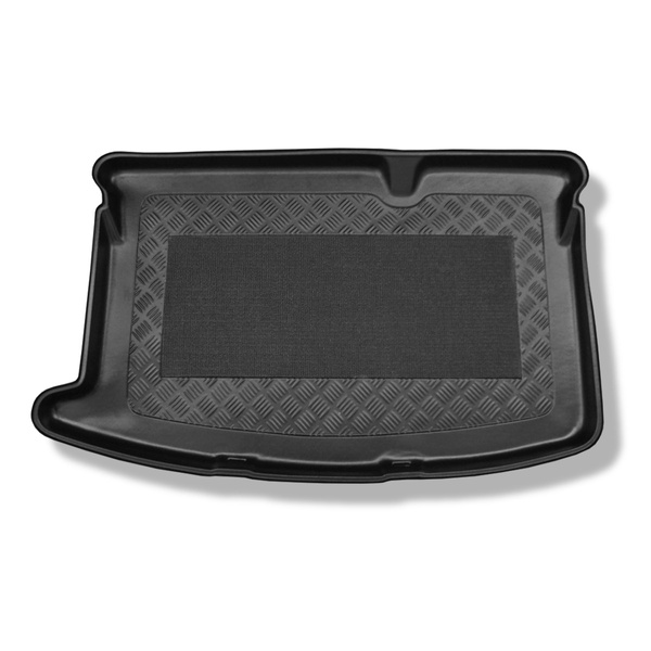 Tapis de coffre adapté pour Mazda 2 II DE Hayon (09.2007-01.2015) - bac de coffre - protection de coffre voiture - avec roue de secours à usage temporaire ou kit de réparation