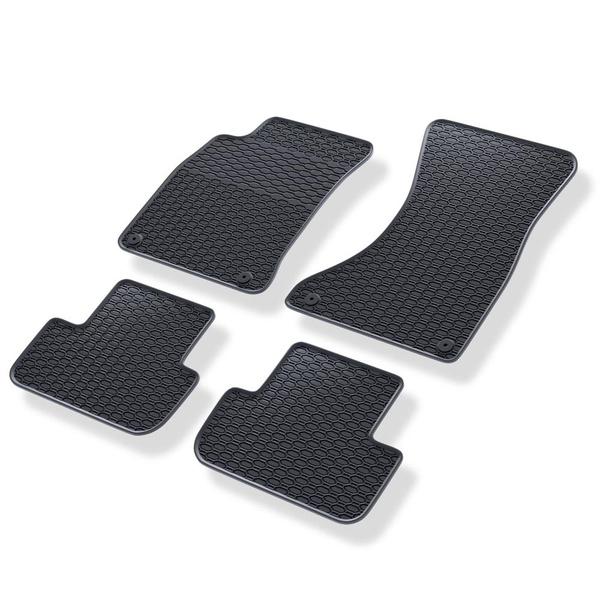 Tapis de sol en caoutchouc adapté pour Audi A4 B8 Avant, Berline (2007-2015) - tapis de voiture - noir - 4 pcs.