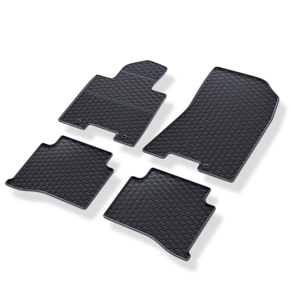 Tapis de sol en caoutchouc adapté pour Hyundai Tucson III SUV (2015-2020) - tapis de voiture - noir - 4 pcs.