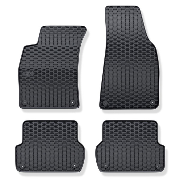 Tapis de sol en caoutchouc adapté pour Seat Exeo Berline, Sportstourer (2008-2013) - tapis de voiture - noir - 4 pcs.
