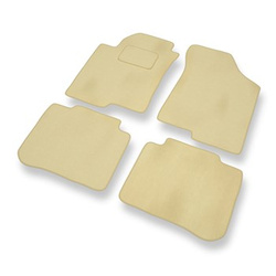 Tapis de Sol Velours adapté pour Kia Cerato I Berline (2003-2008) - Premium tapis de voiture - beige