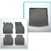 Kit tapis de coffre et tapis de voiture TPE PREMIUM pour: Skoda Kodiaq SUV (03.2017-10.2023) - 5 places; coffre inférieur sans plancher amovible / coffre supérieur avec plancher amovible au plus haut niveau; sans 3ème rangée