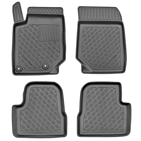 Tapis de sol en TPE adapté pour Opel Mokka B SUV (02.2021-....) - pas pour la version électrique et hybride - tapis de voiture - noir