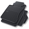 Tapis de sol en caoutchouc adapté pour BMW 5 E60, E61 Berline, Touring (2003-2010) - tapis de voiture - noir - 4 pcs.