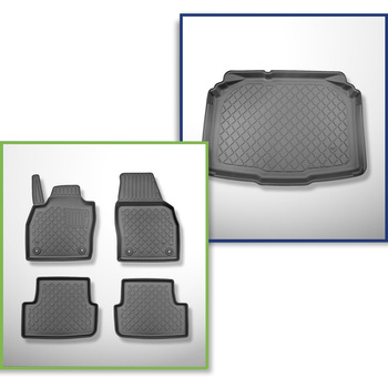 Kit tapis de coffre et tapis de voiture TPE pour: Skoda Fabia IV Hayon (09.2021-