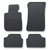 Tapis de sol en caoutchouc adapté pour BMW X1 E84 Crossover (2009-2015) - tapis de voiture - noir - 4 pcs.