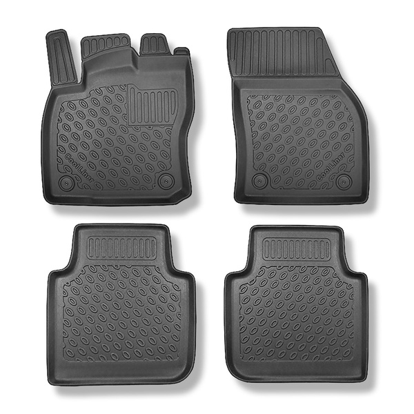 Tapis de sol en TPE adapté pour Seat Tarraco SUV (10.2018-....) - 5 ou 7 sièges; sans la troisième rangée de sièges - tapis de voiture - noir