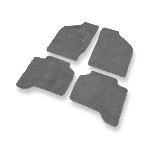 Tapis de Sol Velours adapté pour Mitsubishi L200 III Pick-Up (2001-2006) - Premium tapis de voiture - gris