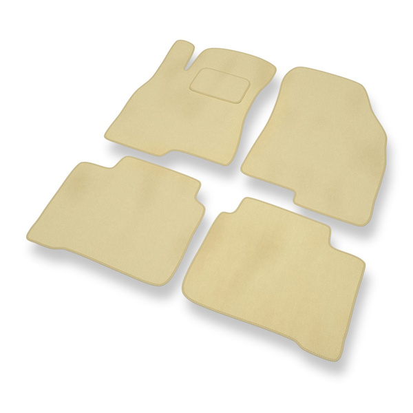 Tapis de Sol Velours adapté pour Kia Optima I Berline (2000-2005) - Premium tapis de voiture - beige