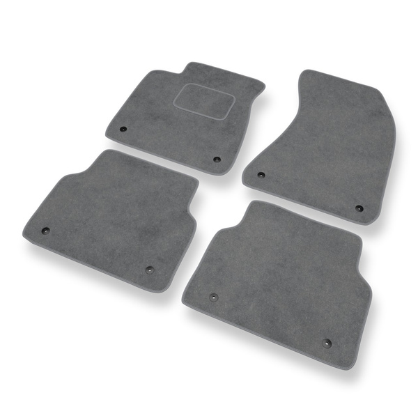 Tapis de Sol Velours adapté pour Audi A8 III D4 Berline (2010-2017) version courte - Premium tapis de voiture - gris