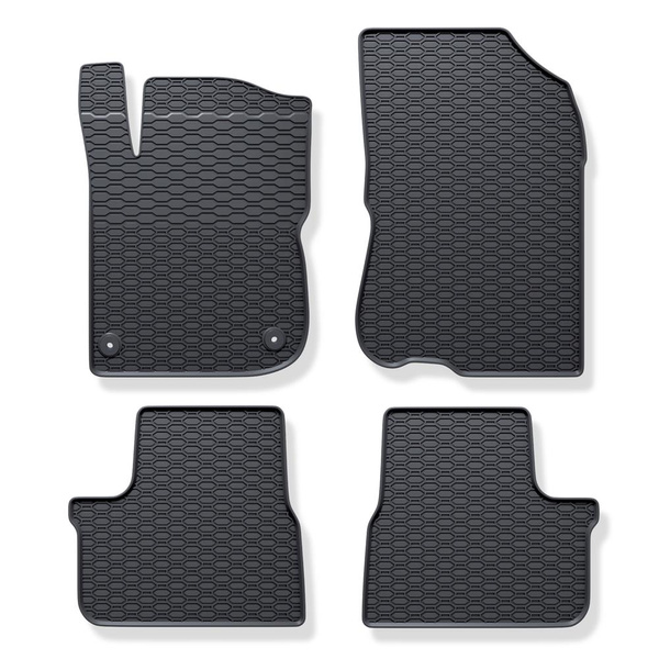 Tapis de sol en caoutchouc adapté pour Peugeot 208 Hayon (2012-2018) - tapis de voiture - noir - 4 pcs.