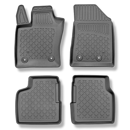 Tapis de sol en TPE adapté pour Jeep Compass II MP 4xe Plug-in Hybrid SUV (07.2020-....) - tapis de voiture - noir