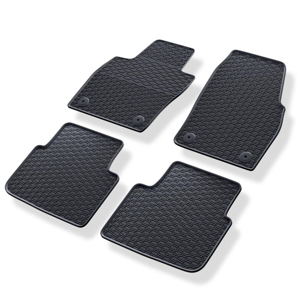 Tapis de sol en caoutchouc adapté pour Skoda Kamiq Crossover (2019-....) - tapis de voiture - noir - 4 pcs.
