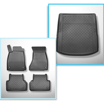 Kit tapis de coffre et tapis de voiture TPE pour: Audi A5 B9 Coupé (10.2016-....)