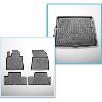 Kit tapis de coffre et tapis de voiture TPE pour: Citroen C4 SpaceTourer Monospa